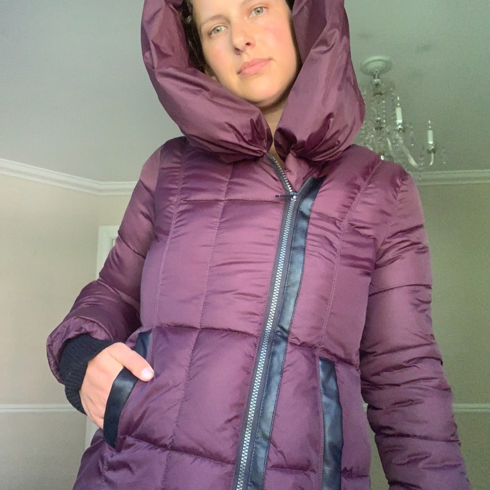 Plum Mid Length Puffer Coat, French Connection S